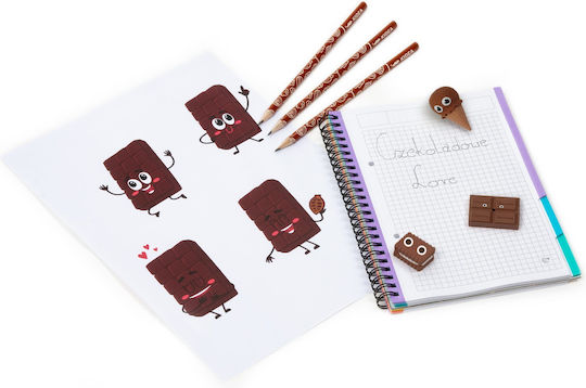Derform Set von 6 Bleistiften HB Braun