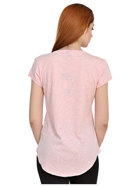 Target Γυναικεία Καλοκαιρινή Μπλούζα Κοντομάνικη Ροζ