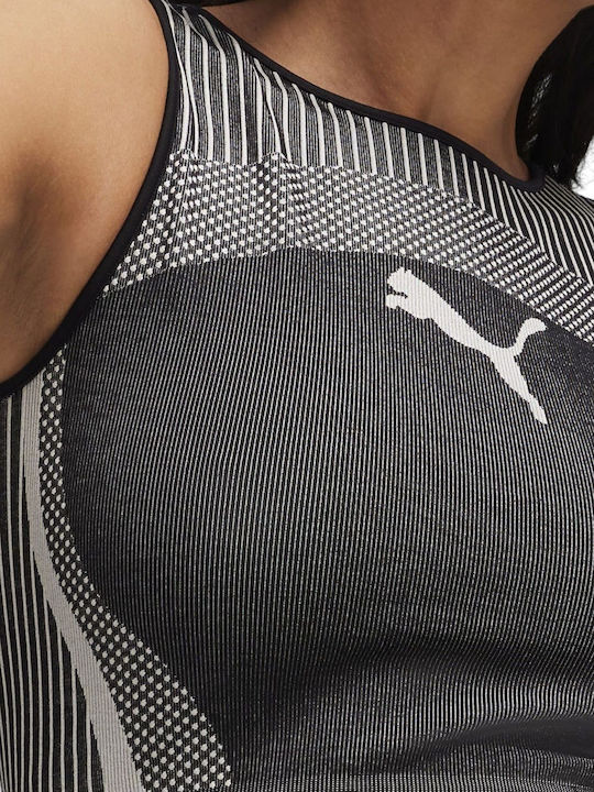 Dare To Bluze Damă Sport Crop Top Fără Mânecă Negru