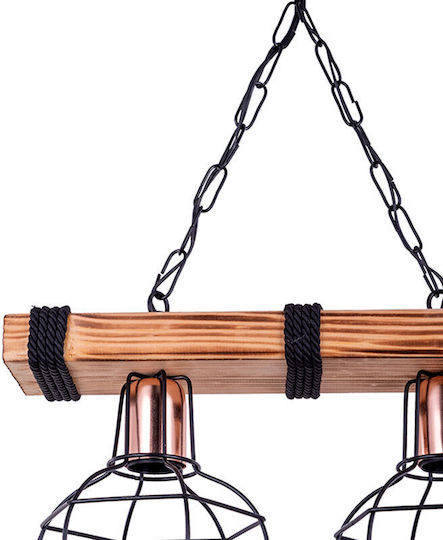 Pakketo Pwl1033 Pendant Light Black Boho with Rope for Socket E27 40x15x60cm