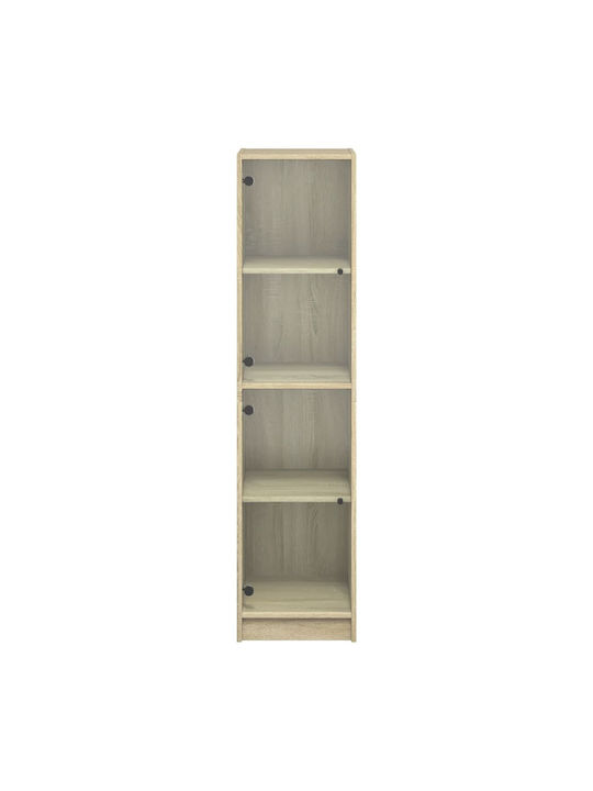 Living Room Display Cabinet Made of Particle Board with Windowed Oak 35x37x142cm