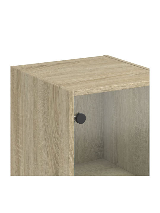 Living Room Display Cabinet Made of Particle Board with Windowed Oak 35x37x142cm
