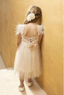 Baby Bloom Ecru Tulle Baptism Dress