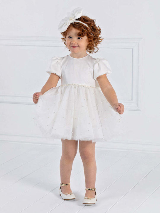 Designer's Cat White Baptism Dress made of Tulle