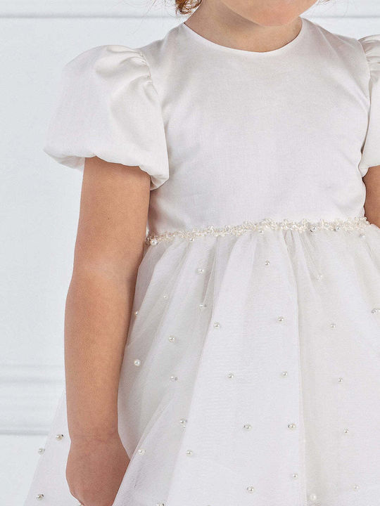Designer's Cat White Baptism Dress made of Tulle