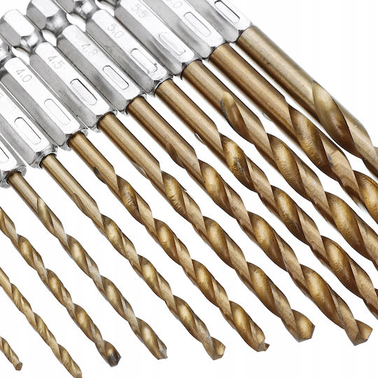 Rosfix Satz 13 Bohrer HSS Titan mit Sechskantschaft für Metall
