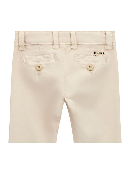 Kids' Chino Fabric Pants Beige