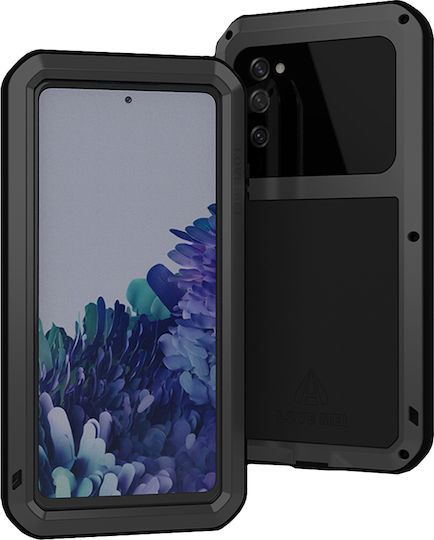 Love Mei Umschlag Rückseite Metallisch Schwarz (Galaxy S20 FE)