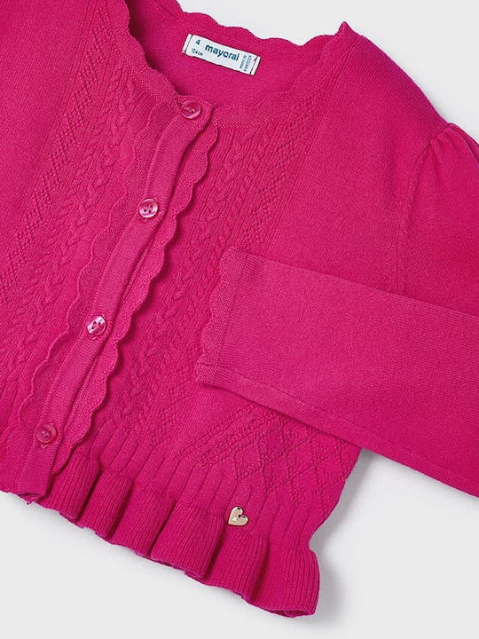 Kinderstrickjacke Baumwolle fuchsia