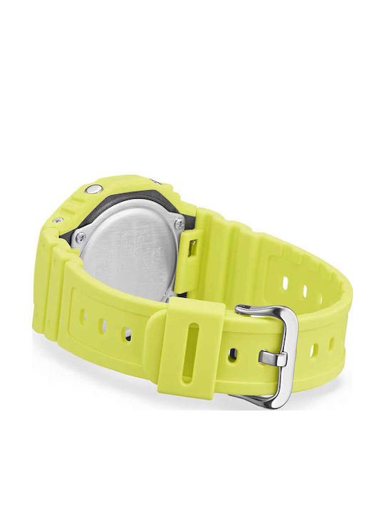Casio G-shock Analog/Digital Men's Watch 44.5mm Chronograph Battery with Yellow Rubber Strap
