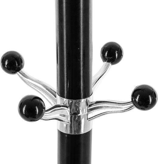 Metallic Coat Rack with Umbrella Holder Black 37x37x182cm