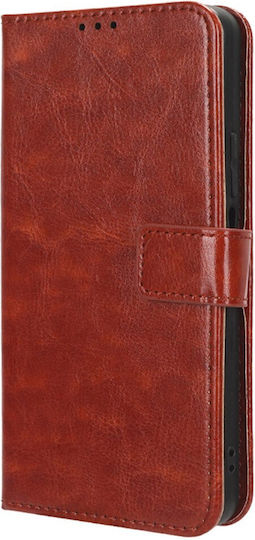 Crazy Horse Wallet Synthetic Leather / Plastic / Silicone Brown (Redmi 13C 4G / Poco C65 4G)