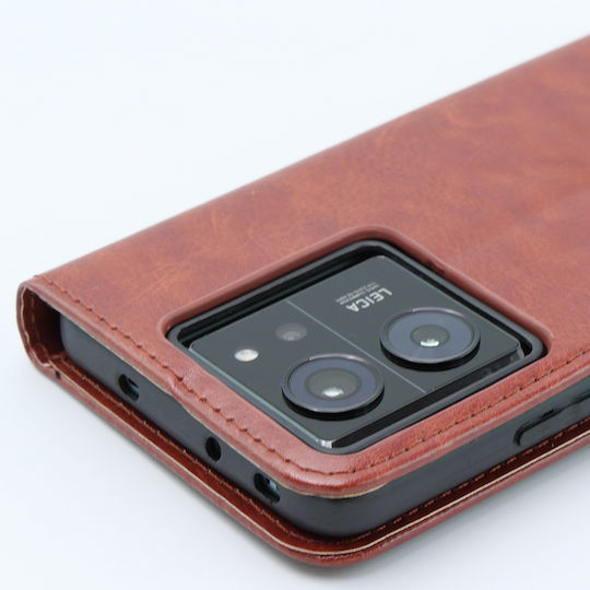 Crazy Horse Brieftasche Synthetisches Leder / Kunststoff / Silikon Braun (Xiaomi 13T / 13T ProXiaomi 13T / 13T Pro)