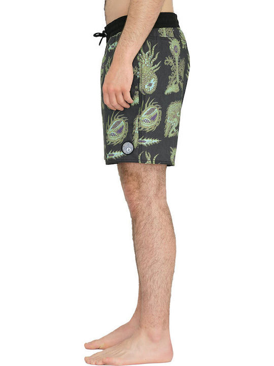 Trunk 17 Men's Swimwear Bermuda Black with Patterns