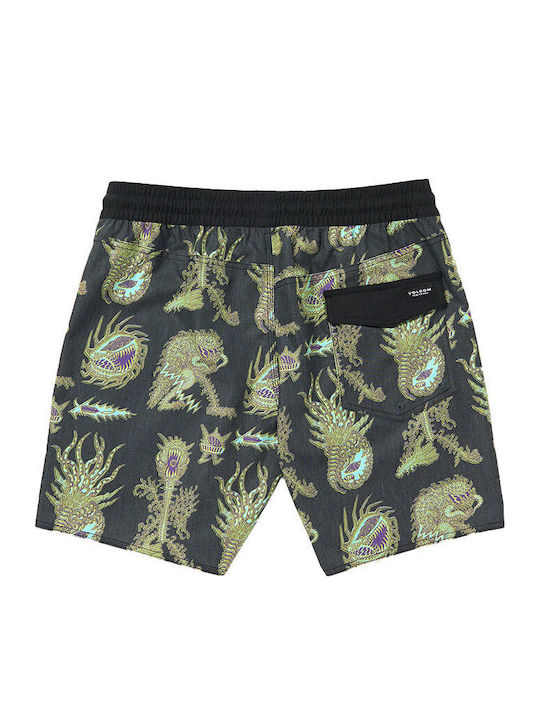 Trunk 17 Men's Swimwear Bermuda Black with Patterns