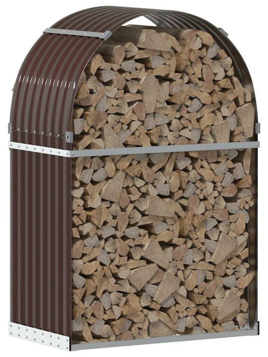 vidaXL Inox Ράφι Αποθήκευσης Ξύλων 80x45x120cm Καφέ