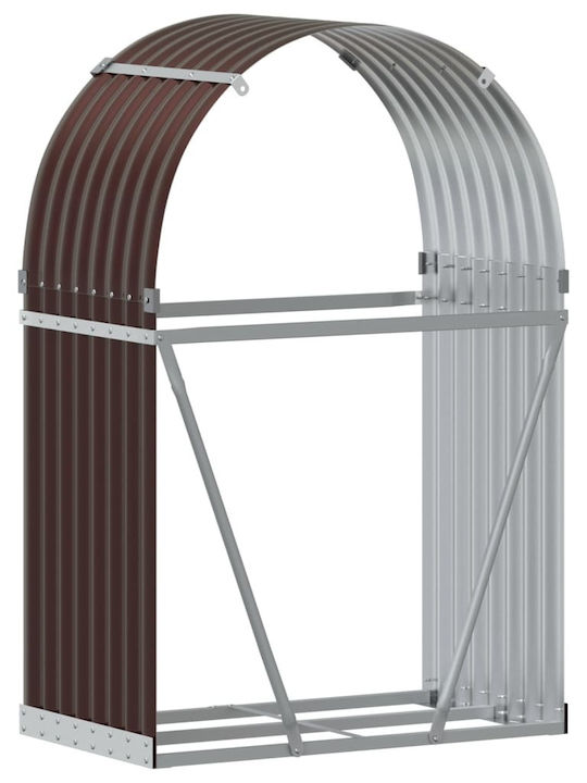 vidaXL Inox Ράφι Αποθήκευσης Ξύλων 80x45x120cm Καφέ