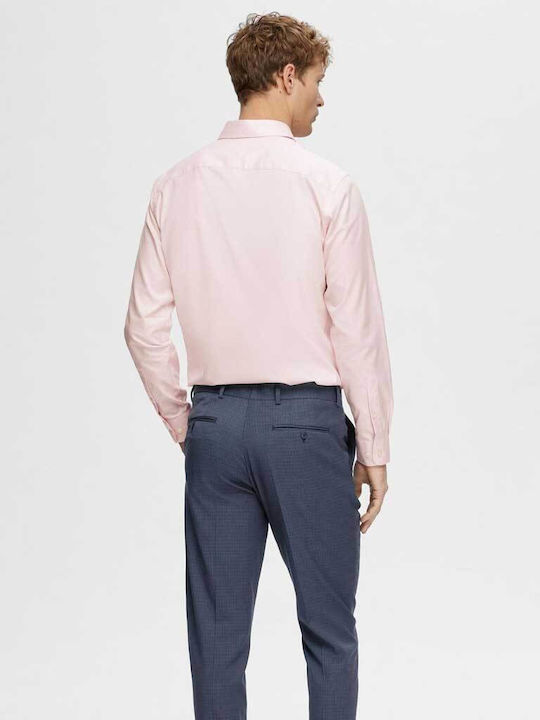 Selected Men's Shirt Long Sleeve Cotton Pink