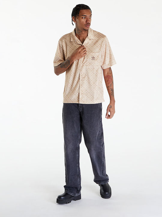 Monogram Satin Shirt Cu mânecă lungă Cămașă Crystal Sand