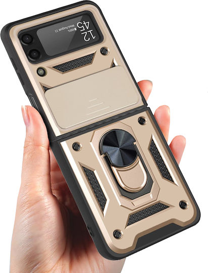 Erbord Задна корица Пластмаса / Силикон / Метал Златист (Galaxy Z Flip3 5G)