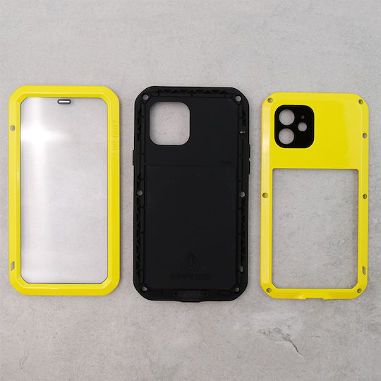 Love Mei Back Cover Μεταλλικό Κίτρινο (iPhone 12 / 12 Pro)