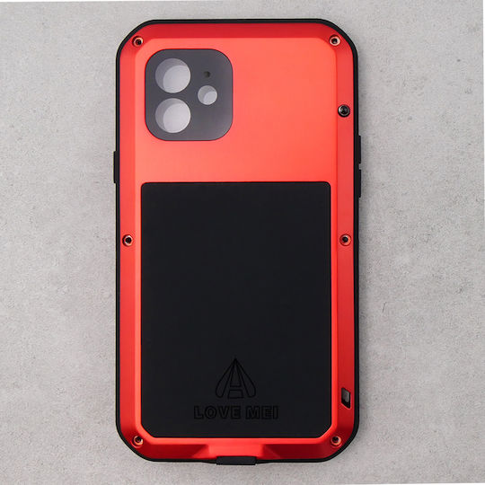 Love Mei Back Cover Μεταλλικό Κόκκινο (iPhone 12 / 12 Pro)