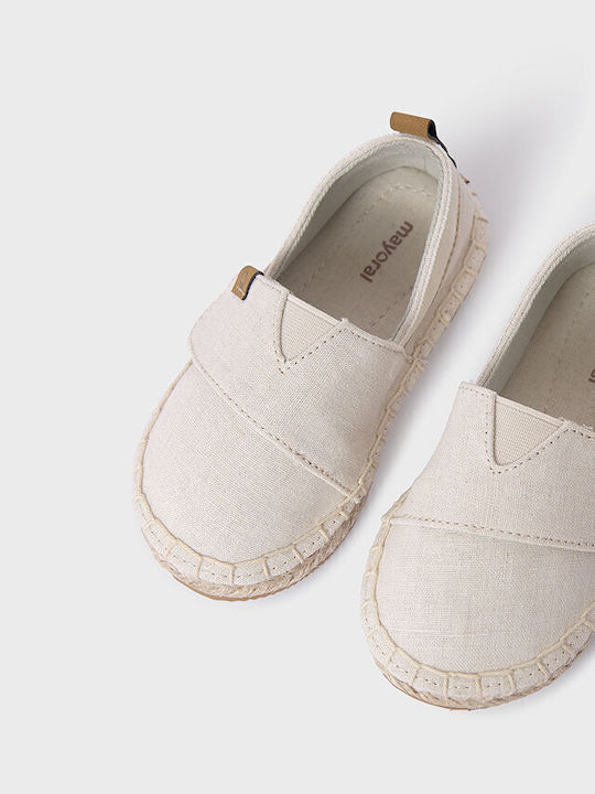 Kids Espradrilles with Hoop & Loop Closure Beige