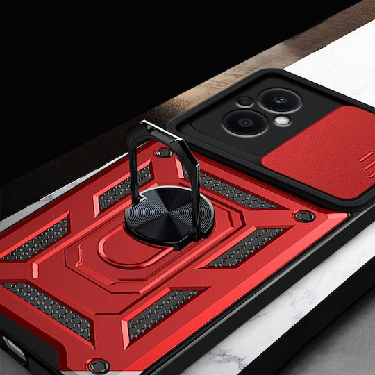 Erbord Umschlag Rückseite Metallisch Rot (Oppo Reno7 Lite)