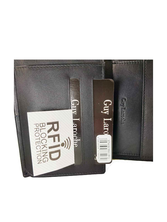 Leather Men's Wallet Coins with RFID Black