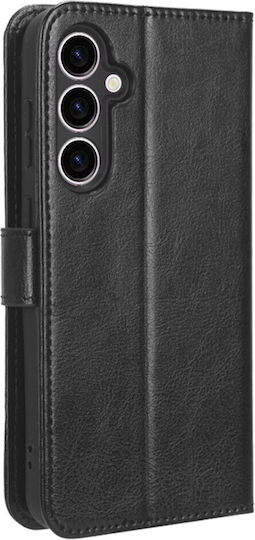 Crazy Horse Wallet Piele artificială / Plastic / Silicon Negru (Galaxy S23 FE)