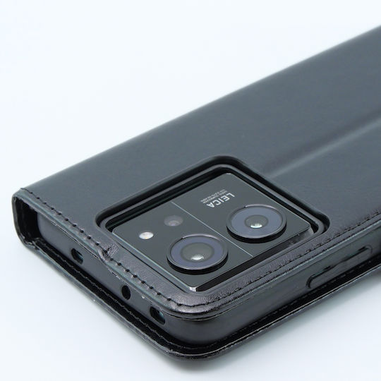 Crazy Horse Wallet Piele artificială / Plastic / Silicon Negru (Xiaomi 13T / 13T Pro)