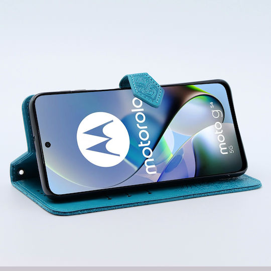 Motorola Mandala Книга Изкуствена кожа / Пластмаса / Силикон Син (Motorola Moto G54 5G)