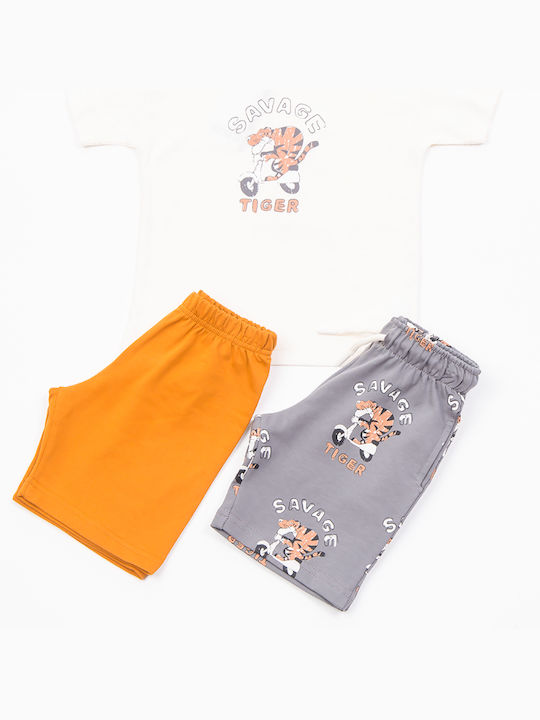 Trax Kids Set with Shorts Summer 3pcs ecru