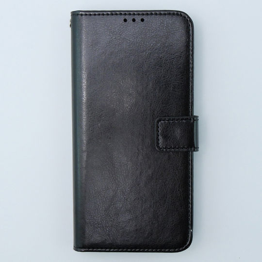 Crazy Horse Wallet Piele artificială / Plastic / Silicon Negru (Motorola Moto G54 5G)