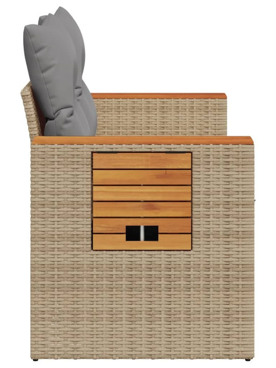 Canapea cu două locuri Exterior Rattan cu Perne 124x55cm
