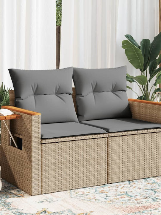 Canapea cu două locuri Exterior Rattan cu Perne 124x55cm