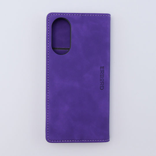 Erbord Wallet Piele artificială / Plastic / Silicon Violet (Oppo A78 4G)