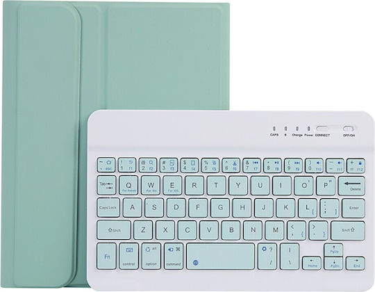 Klappdeckel mit Tastatur im Englisch US Grüe (Galaxy Tab A9 / Galaxy Tab A11)