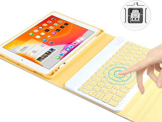 Flip Cover with Keyboard English US Yellow for iPad 2019/2020/2021 10.2''
