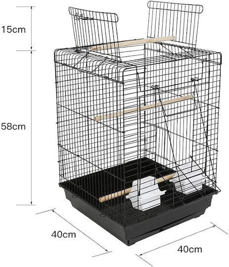 Birds Cage Black Kingkong 40x40x79cm Black