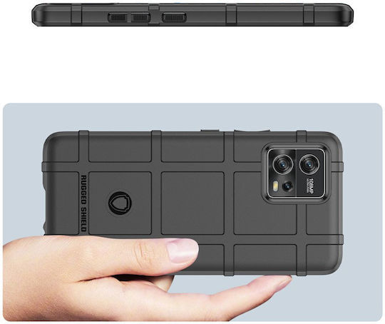 Erbord Umschlag Rückseite Silikon Schwarz (Moto G72)