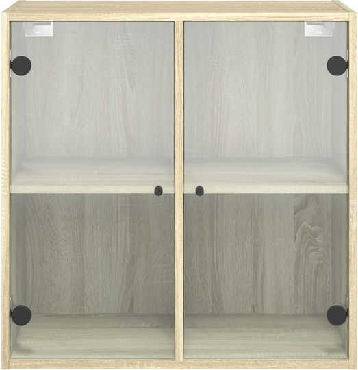 Hanging Living Room Cabinet Made of Oak Particle Board 68x37x68.5cm