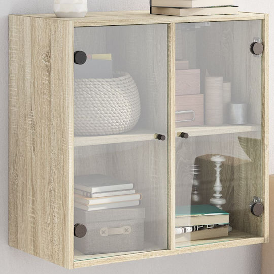Hanging Living Room Cabinet Made of Oak Particle Board 68x37x68.5cm