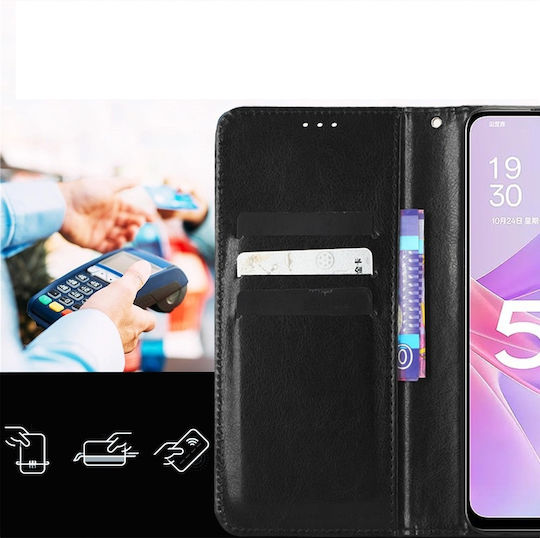 Crazy Horse Портмоне Изкуствена кожа / Пластмаса / Силикон Черен (Infinix Hot 30I)