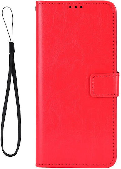 Crazy Horse Wallet Piele artificială / Plastic / Silicon Roșu (Infinix Hot 30I)