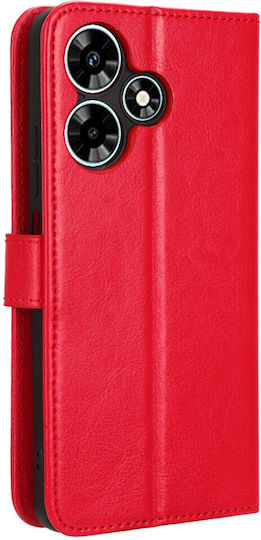 Crazy Horse Wallet Piele artificială / Plastic / Silicon Roșu (Infinix Hot 30I)