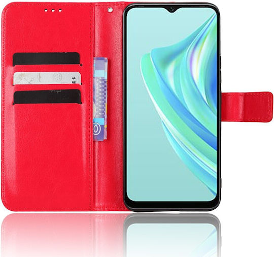 Crazy Horse Brieftasche Synthetisches Leder / Kunststoff / Silikon Rot (Infinix Hot 20i)