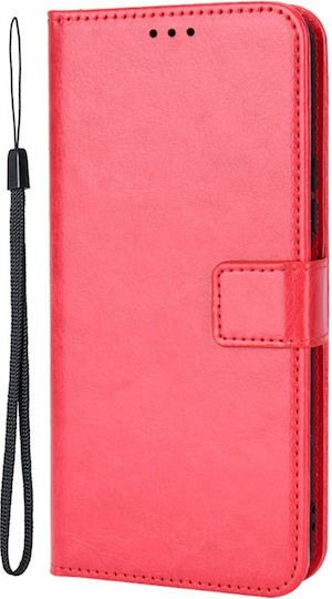 Crazy Horse Wallet Δερματίνης / Πλαστικό / Σιλικόνης Κόκκινο (Oppo A98)