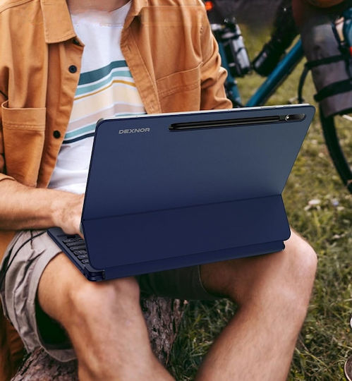 Dexnor Flip Cover με Πληκτρολόγιο στα Αγγλικά US Μπλε (Samsung Galaxy Tab S9+, S8+, S7+, S7 FE)
