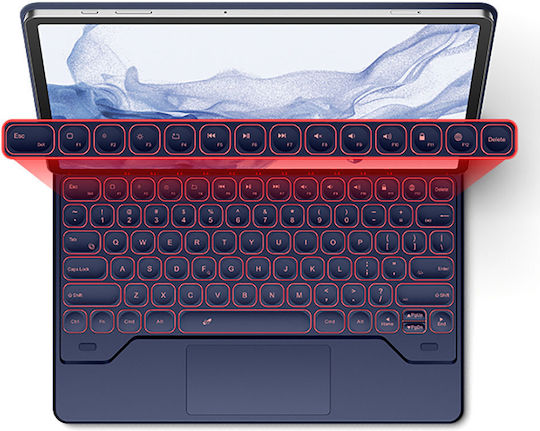 Dexnor Flip Cover με Πληκτρολόγιο στα Αγγλικά US Μπλε (Samsung Galaxy Tab S9+, S8+, S7+, S7 FE)